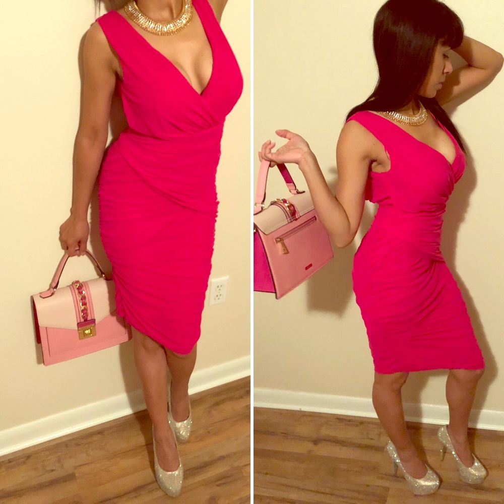 Super Sexy Hot Pink Jennifer Lopez dress